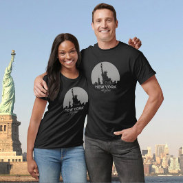 Camiseta Unisex New York Skyline e Estátua da Liberdade