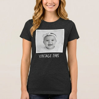 Camiseta Unisex Personalizada com Foto e Ano Vinta
