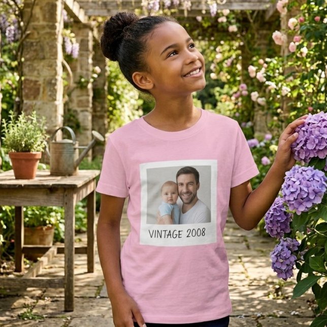 Camiseta Unisex Personalizada com Foto e Ano Vinta (Criador carregado)