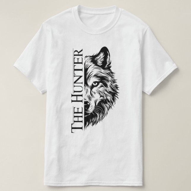 Camiseta Unisex The Hunter Wolf – Masculino (Frente do Design)