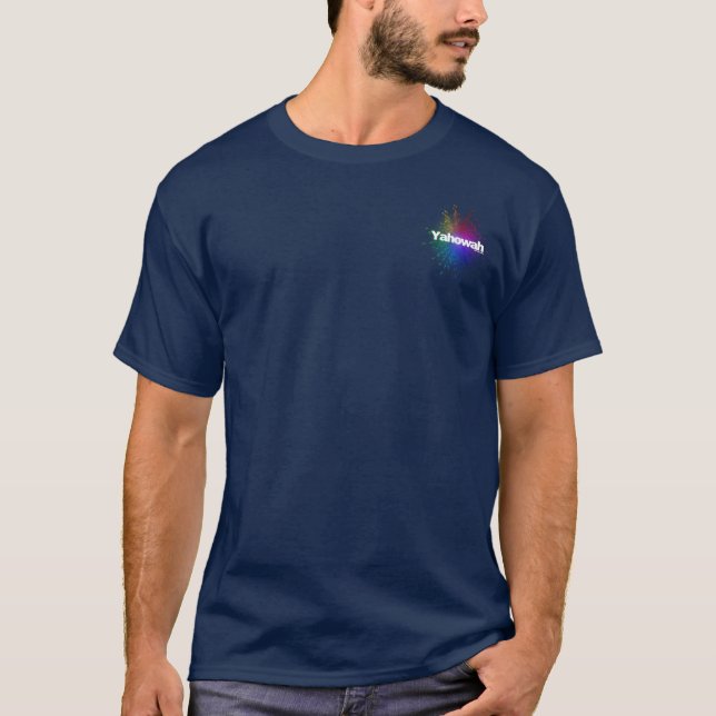 Camiseta Unisex Yada Yahowah Arrebentação Arco-íri (Frente)