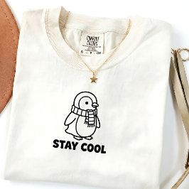 Camiseta Unissex Citação de Pinguim Fofo de Invern