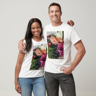 Camiseta unissex com estampa floral gráfica