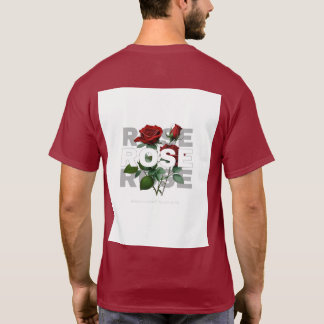 Camiseta unissex com gráfico floral de rosas verme