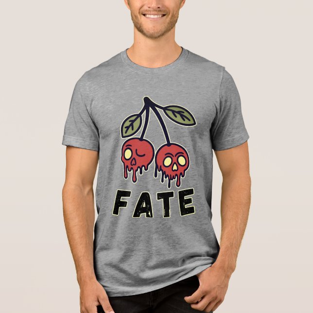 Camiseta Unissex Funny Fate Cherry Skull (Frente)