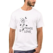 Camiseta Unissex Moderna Boho Minimalista Paz & Am