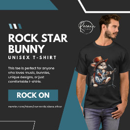 Camiseta Unissex Rock Star Bunny