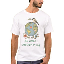 Camiseta Unissex Vintage - Camisa Retro Mundo Amor