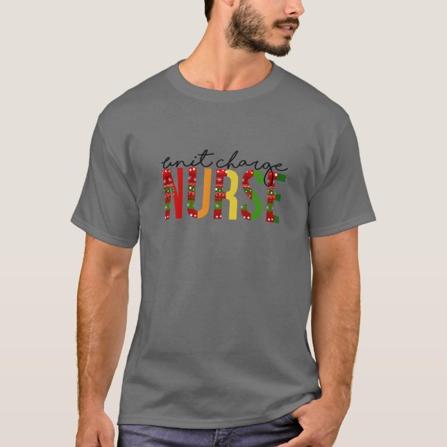 Camiseta Unit Charge Nurse Christmas Nurse Santa's Favorite (Frente)