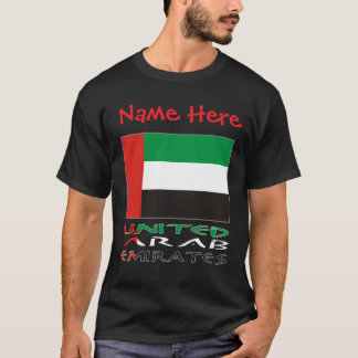 Camiseta United Arab Emirates UAE Flag Red Personalize Name