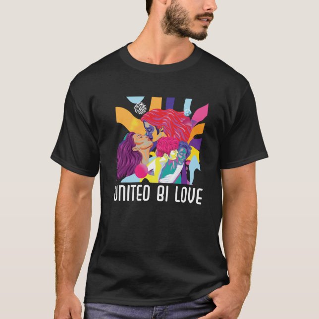 Camiseta United Bi Love Bisexual Rainbow Priority Bisexuali (Frente)