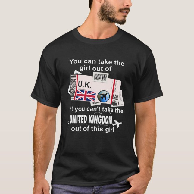 Camiseta United Kingdom Boarding Pass  U K Girl  United Kin (Frente)