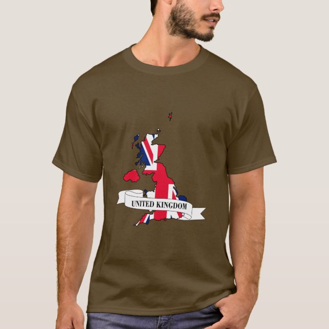 Camiseta United Kingdom flag map (Frente)