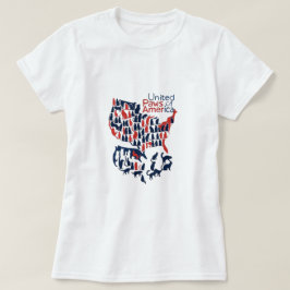 Camiseta United Paws of America - Cat Silhouette USA Map