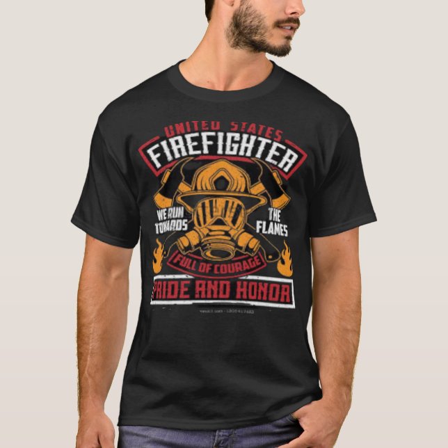 Camiseta united states fire fighter (Frente)