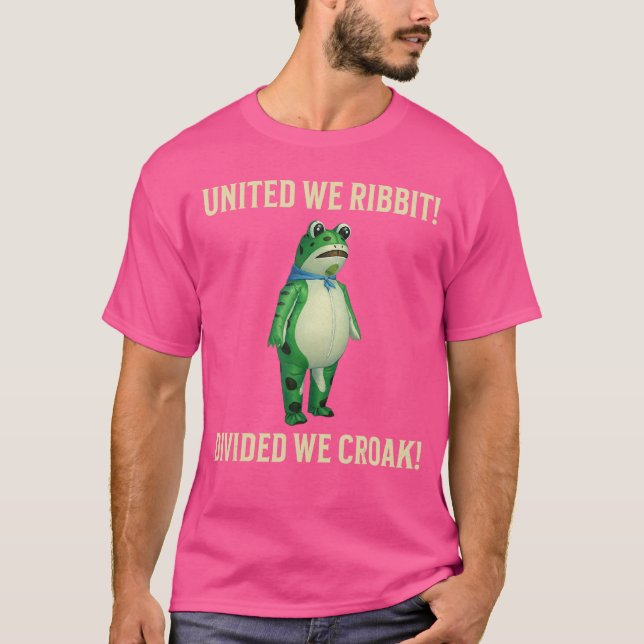 Camiseta United We Ribbit Divided We Croak Frog of Portland (Frente)