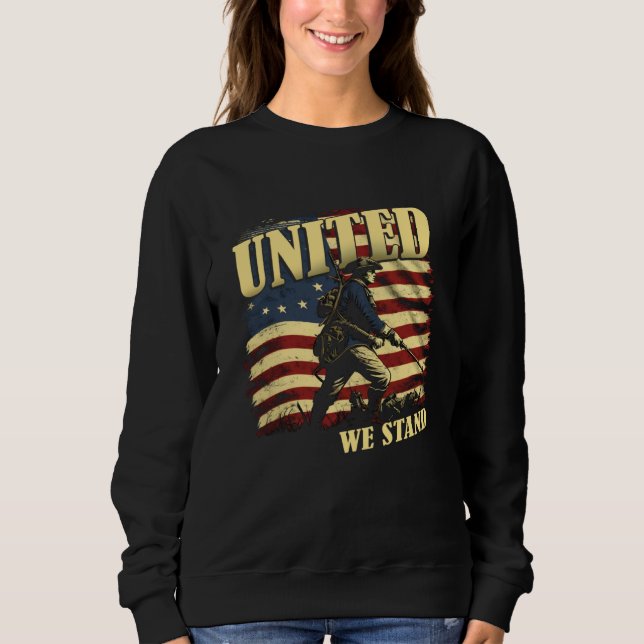 Camiseta United We Stand Patriotic July 4th American Revolu (Frente)
