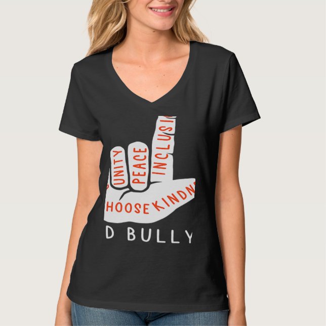 Camiseta Unity Day Orange Kids 2022 Anti Bullying Love Sign (Frente)