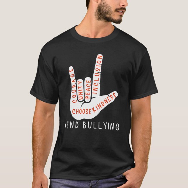 Camiseta Unity Day Orange Kids 2022 Anti Bullying Love Sign (Frente)