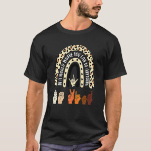 Camiseta Unity Day Orange Rainbow Seja gentil ASL Anti Bull