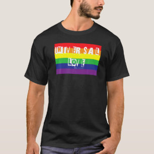 Camiseta Universal Love Orgulho gay Rainbow Word 1