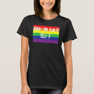 Camiseta Universal Love Orgulho gay Rainbow Word Design