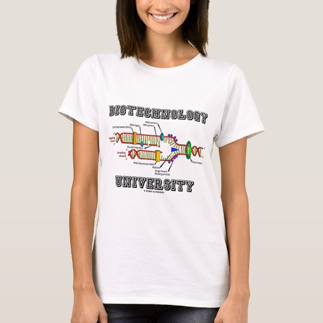 Camiseta Universidade da biotecnologia (réplica do ADN) (Frente)