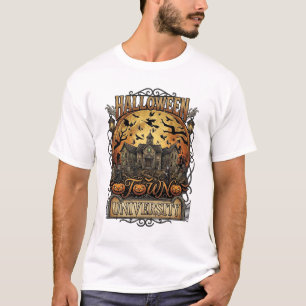 Camiseta Universidade da Cidade do Halloween Mansão Assombr