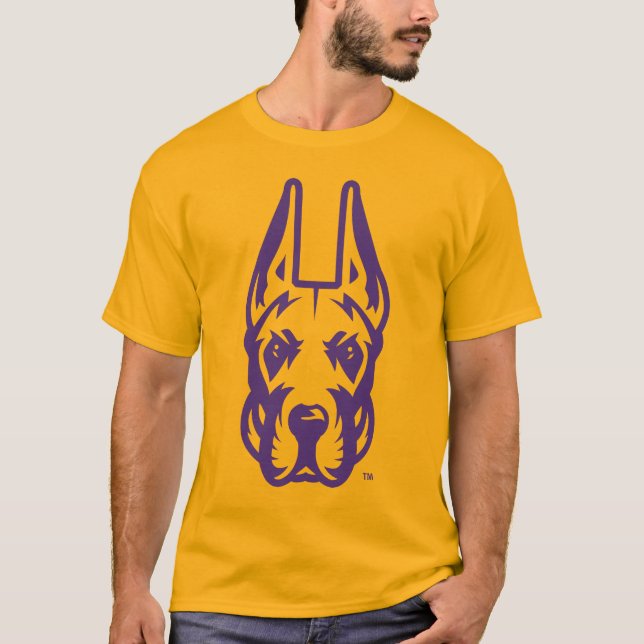 Camiseta Universidade de Albany Great Dane Mascot Head (Frente)