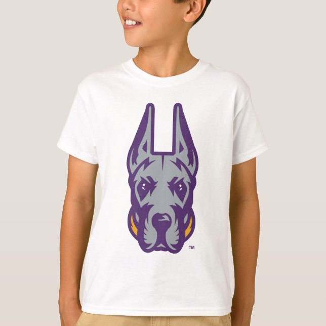 Camiseta Universidade de Albany Great Dane Mascot Head (Frente)