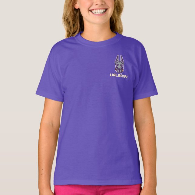 Camiseta Universidade de Albany Great Danes (Frente)