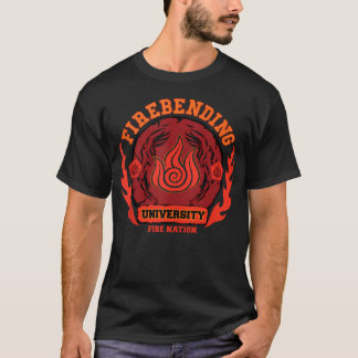 Camiseta Universidade de Dobra de Fogo Nação do Fogo