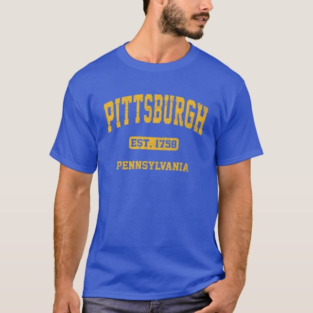 Camiseta Universidade de Pittsburgh Pennsylvania Vintage (Frente)
