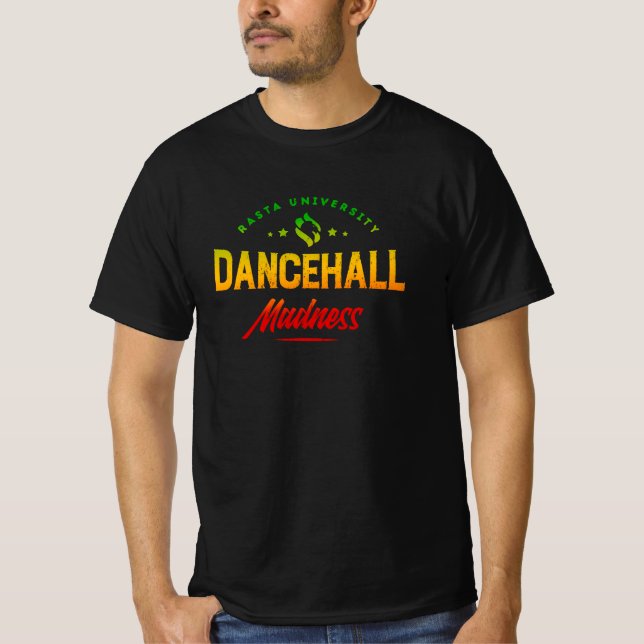 Camiseta Universidade de rasta Dancehall Madness Reggae (Frente)