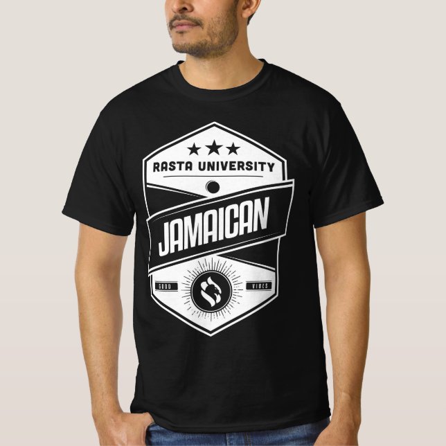 Camiseta Universidade de rasta Jamaican Good Vibgae (Frente)