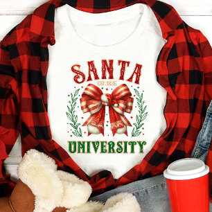 Camiseta Universidade de Santa Bow Coquette Natal