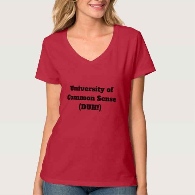 Camiseta Universidade de Sensor Comum | Engraçado | (Frente)