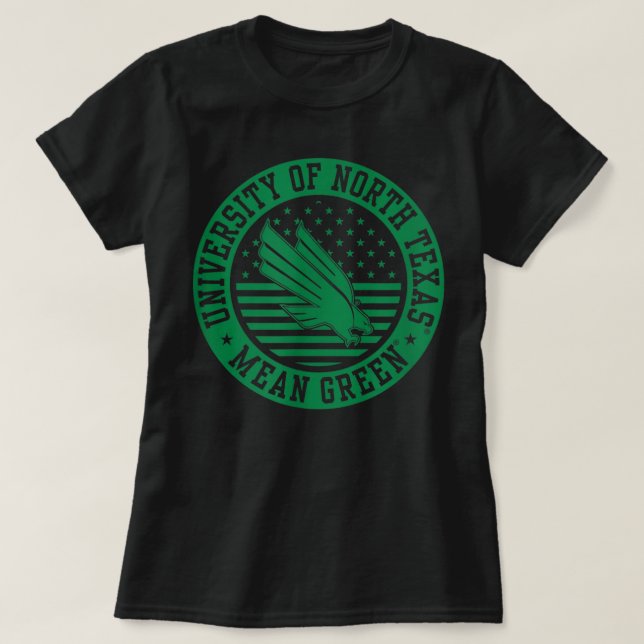 CAMISETA UNIVERSIDADE DO TEXAS DO NORTE UNT-MERCH-3 (Frente do Design)