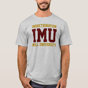 Camiseta UNIVERSIDADE MOÍNO DE DOUTRINAÇÃO - marrom e doura