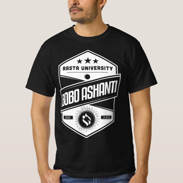 Camiseta Universidade Rasta Bobo Ashanti Good Vibgae (Frente)
