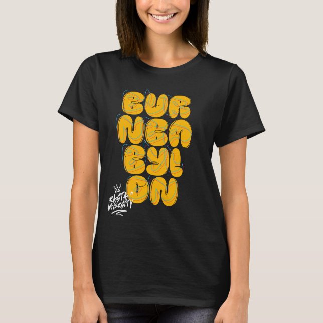 Camiseta Universidade Rasta Burn Babylon Grafite Style Regg (Frente)