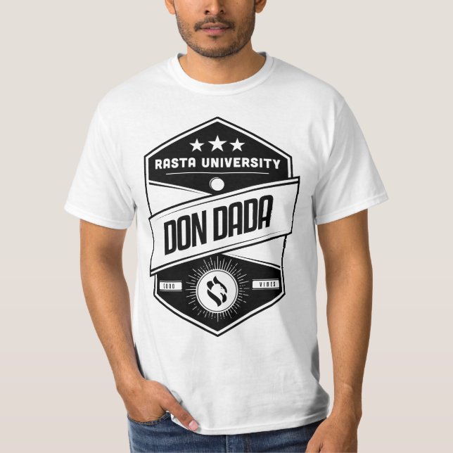 Camiseta Universidade rasta Don Dada Good Vibs Reggae (Frente)