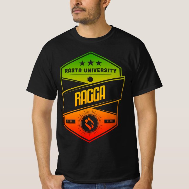 Camiseta Universidade Rasta Ragga Good Vibes Rasta Reggae (Frente)