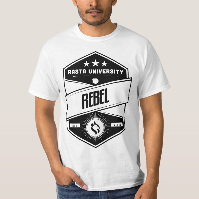 Camiseta Universidade Rasta Rebel Good Vibes Reggae (Frente)