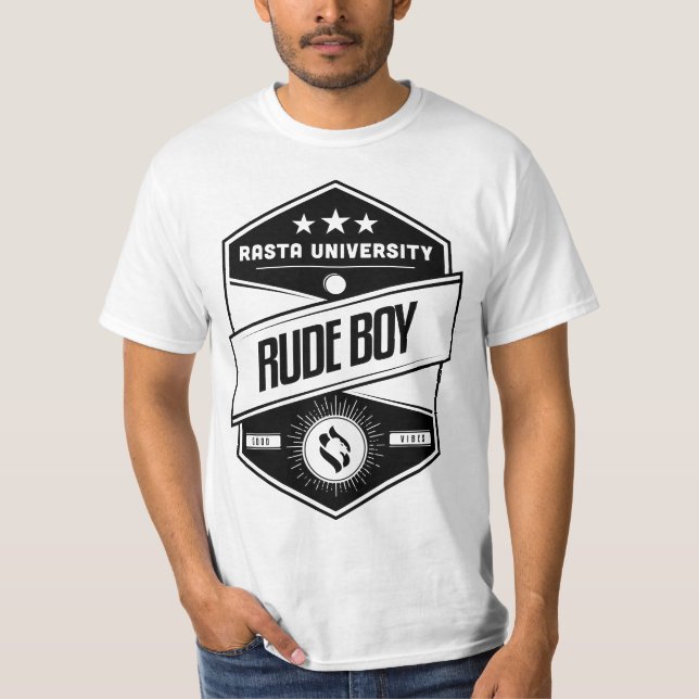 Camiseta Universidade Rasta Rude Boy Good Vibgae (Frente)