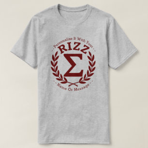 Camiseta Universidade Sigma Rizz R PERSONALIZADA