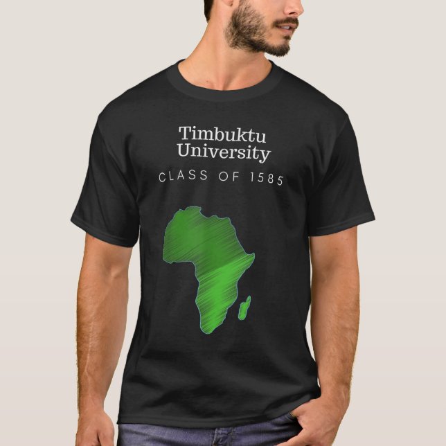 Camiseta Universidade Timbuktu de História Negra (Frente)