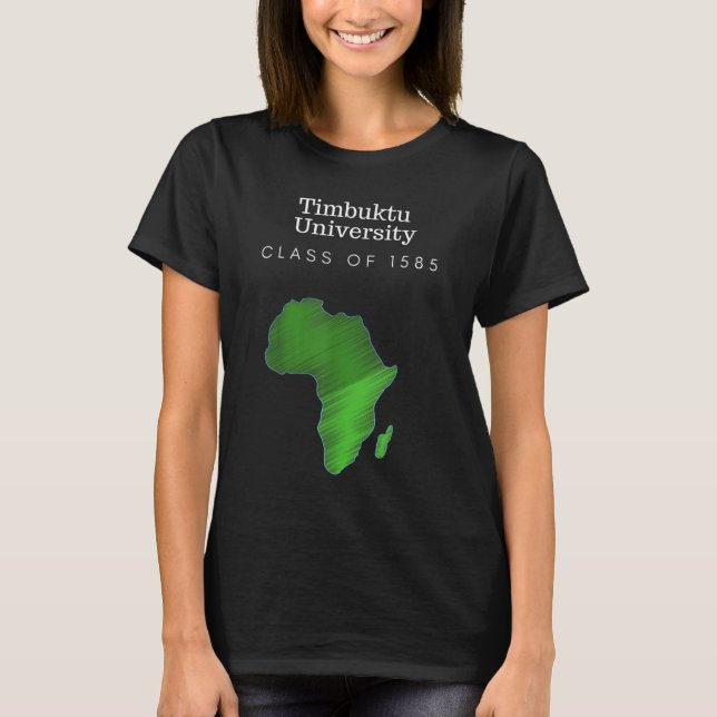 Camiseta Universidade Timbuktu de História Negra (Frente)