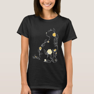 Camiseta Universidade Varsity-Gold Flor Cat Varsity-Gold