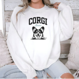 Camiseta Universitária Estilo Script Corgi Mama
